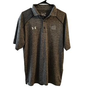 Under Armour Auburn Tigers HeatGear Polo Men's Large Gray Space Dye Performance
